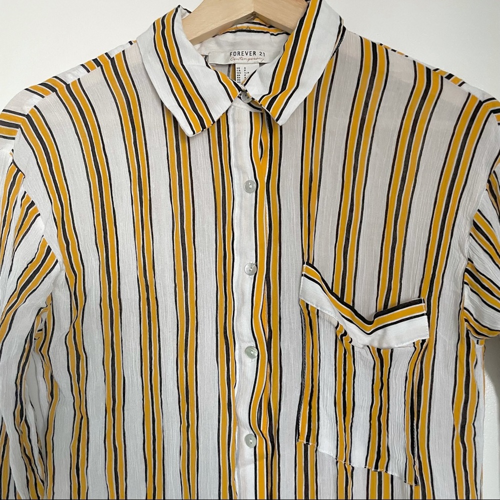 Forever21 Stripe Button Up Shirt Dress